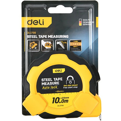 Рулетка Deli YS EDL3799, 10 м х 25 мм, желтый, черный - 11
