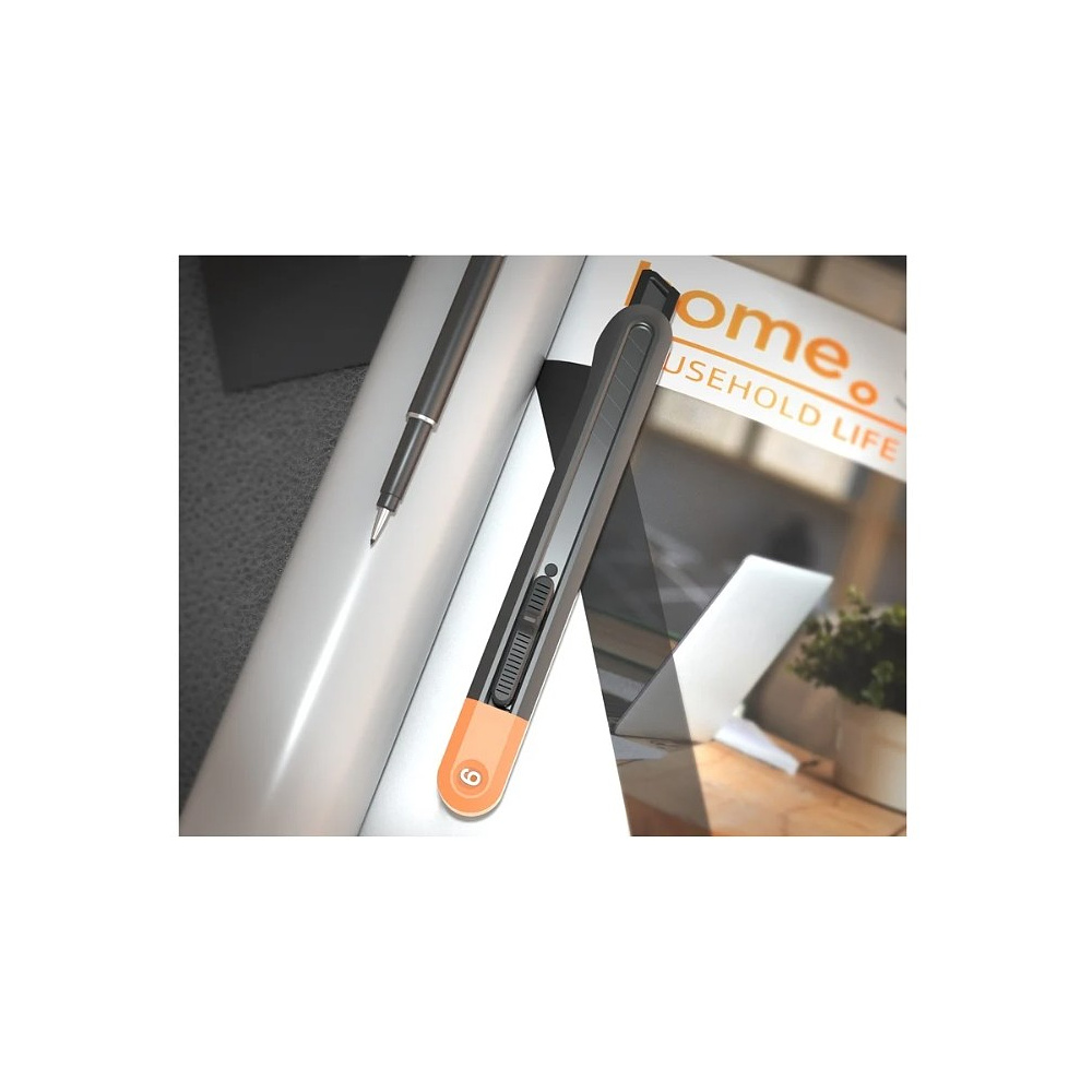 Нож для бумаги "Deli Home", 9 мм, оранжевый - 2