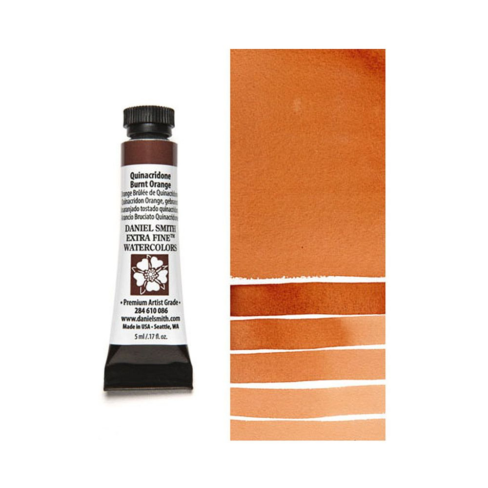 Краски акварельные "Daniel Smith", хинакридон жжёный оранжевый, 5 мл, туба