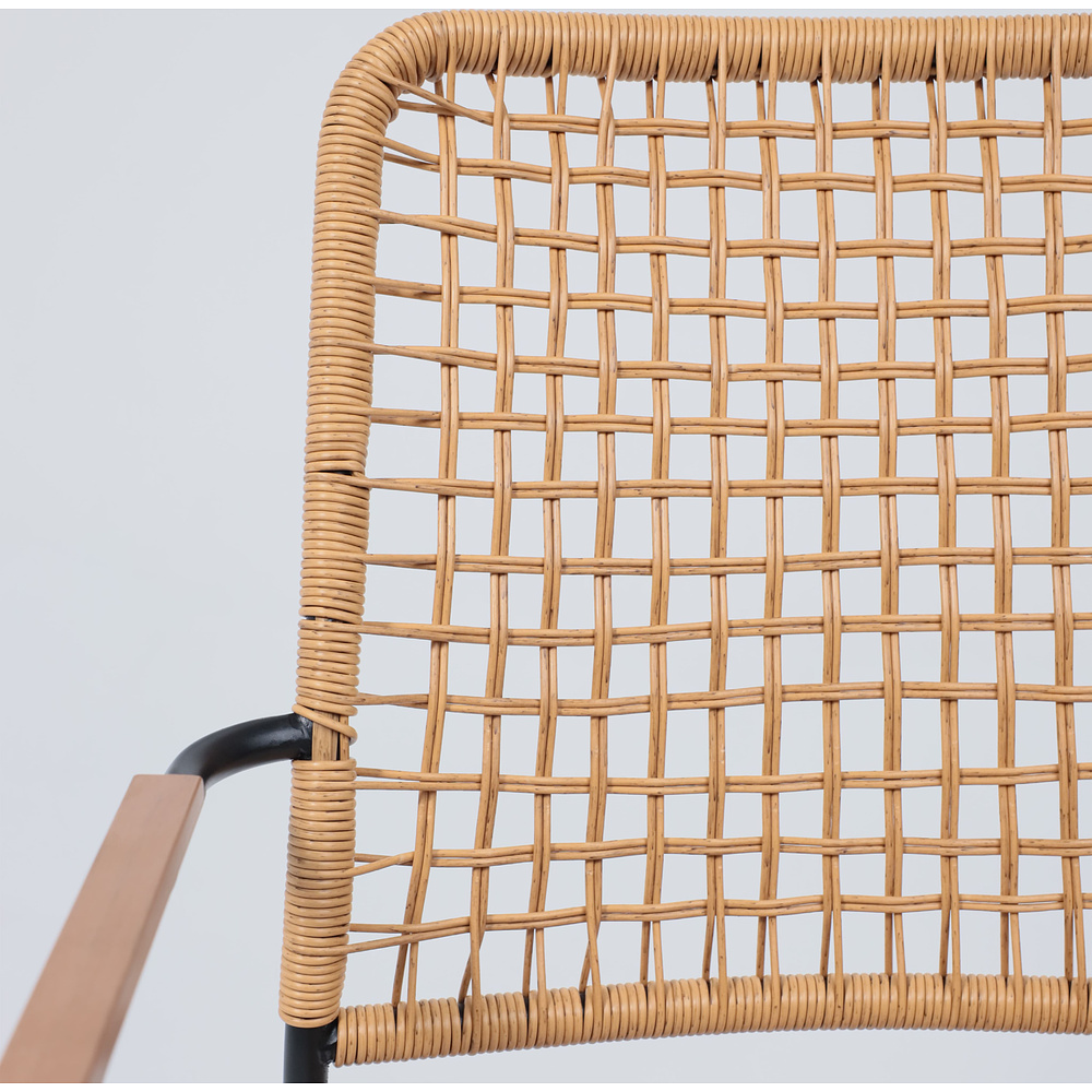 Кресло садовое AksHome BERGAMO, PE искусственный ротанг, черный, коричневый - 12