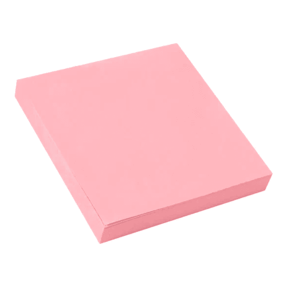 Бумага для заметок на клейкой основе "Yesli:", 75x75 мм, 100 листов, розовый пастель
