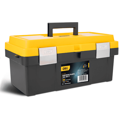 Ящик для инструмента Deli "EDL-TC270", 400х210х190 мм, пластмасса, металлическая застежка