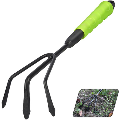 Тяпка садовая Deli GS EDL580815, 300 мм, трехзубая, зеленая - 2