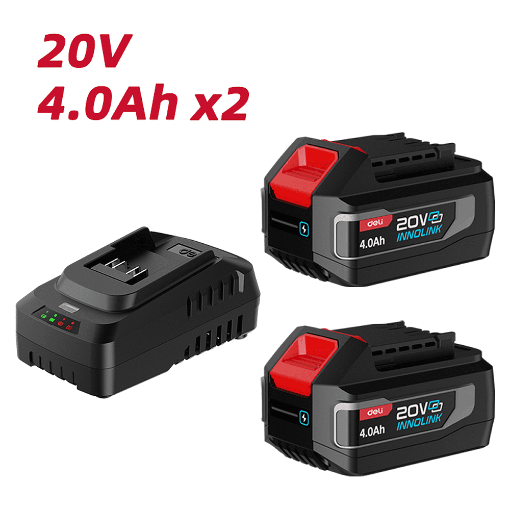 Комплект аккумуляторных батарей и зарядного устройства Deli RS EDE-CM20A4E, 2 АКБ, 4 Ач, З/У 2А - 2