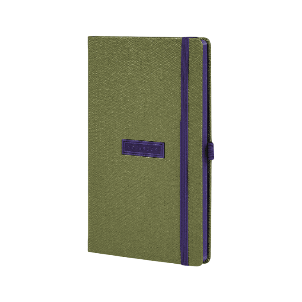 Блокнот "Shell lime", А5, 96 листов, зеленый, срез фиолетовый