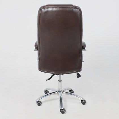 Кресло для руководителя "KING A" поворотное, хром, натуральная кожа, темно-коричневый - 11
