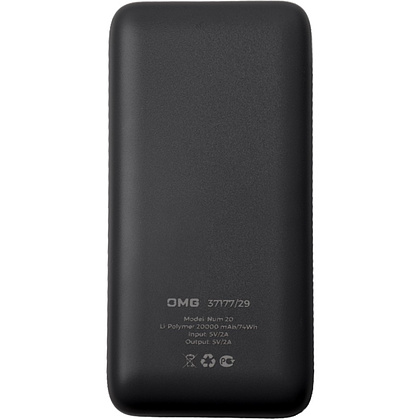 Внешний аккумулятор Power Bank "Num 20", 20000 mAh, черный - 3