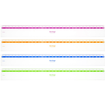Линейка "Color" 30 см, пластик, прозрачный, ассорти