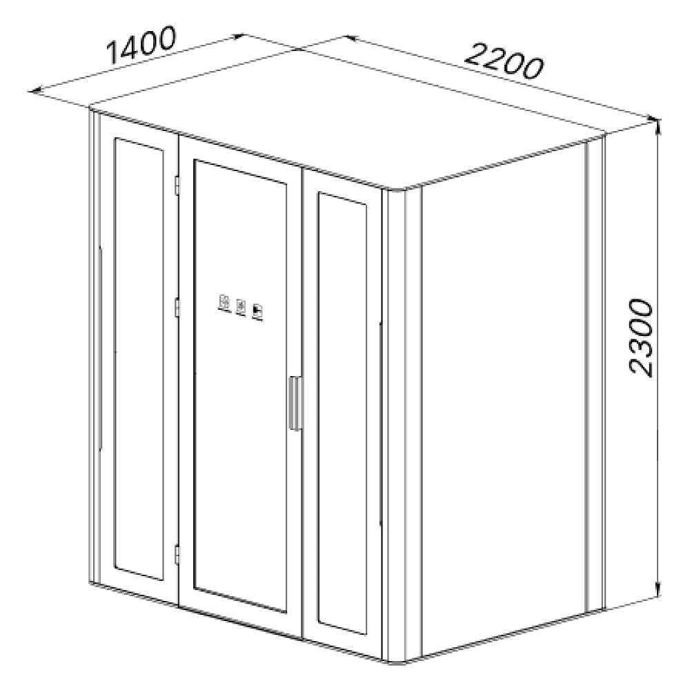 Кабина четырехместная Capsula QUADRO, глухая стенка, тёмный войлок - 4