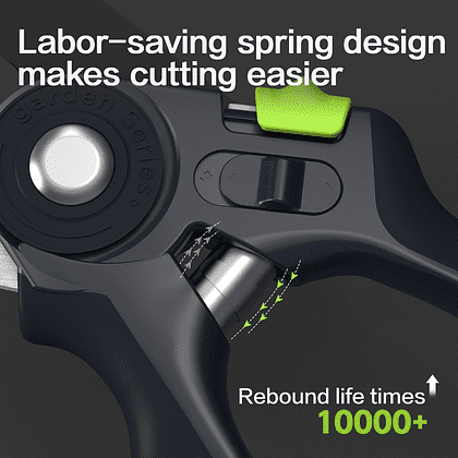 Секатор садовый Deli GS EDL-YL0005, 216 мм, SK5, контактный, черный - 7