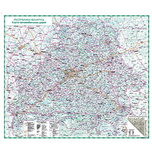 Карта настенная "Автодороги" РБ, 170x150 см