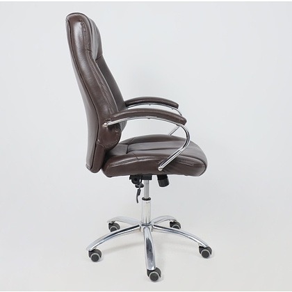 Кресло для руководителя "KING A" поворотное, хром, натуральная кожа, темно-коричневый - 14