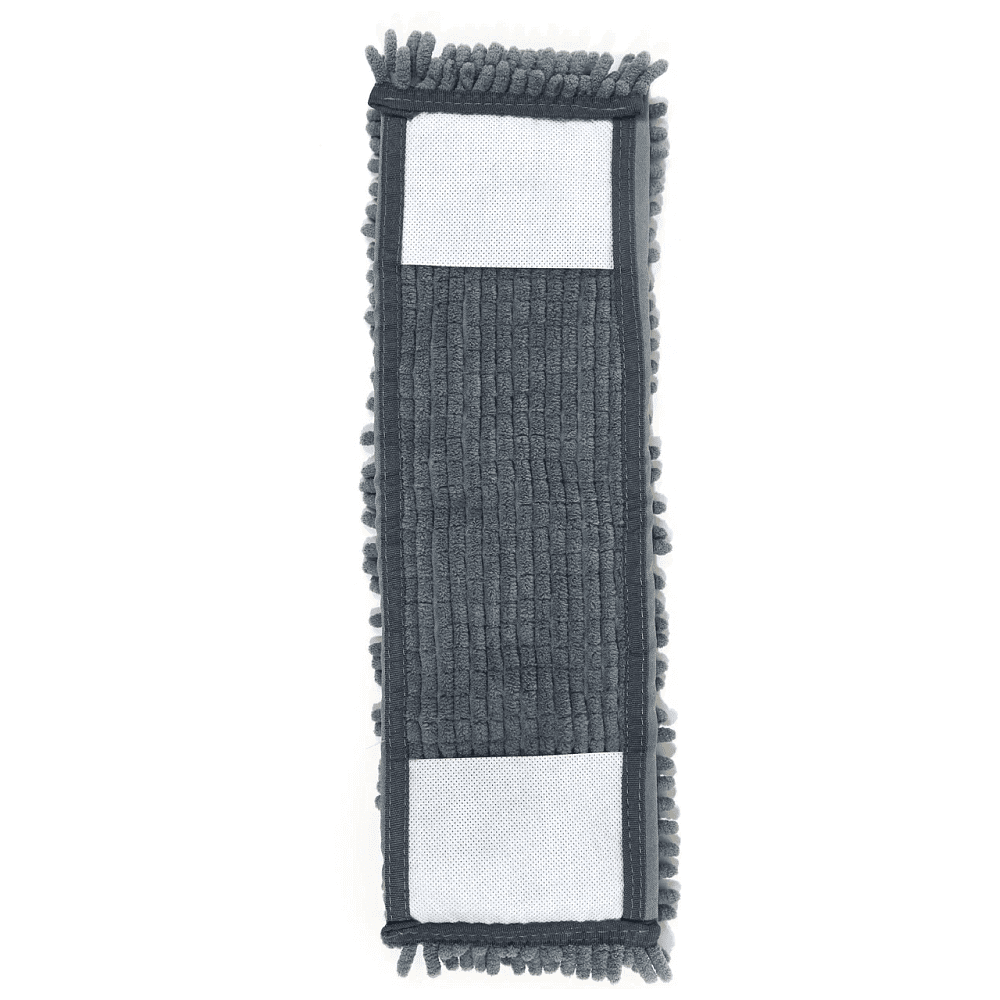 Насадка для плоской швабры 42х14 см, шенилл, на резинке, серый - 4