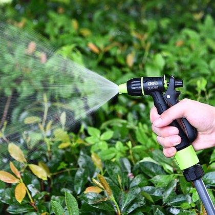 Пистолет-распылитель Deli GS EDL8757, 3 функции, быстросъем, фиксатор курка, черный, зеленый - 7