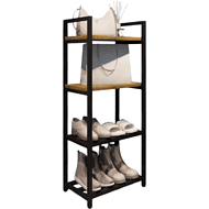 Обувница ALLERD 2+2 RION, черный муар, 440х250х1030, дуб нокс