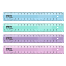 Линейка "Стамм", 20 см, ассорти пастель