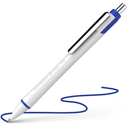 Ручка шариковая автоматическая "Schneider Slider Xite", белый, синий, стерж. синий - 2