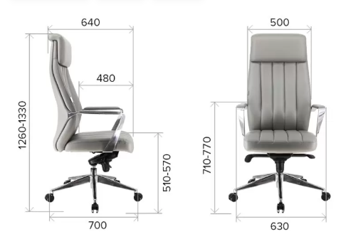 Кресло компьютерное EVERPROF Tokyo, экокожа, серый, металл - 4