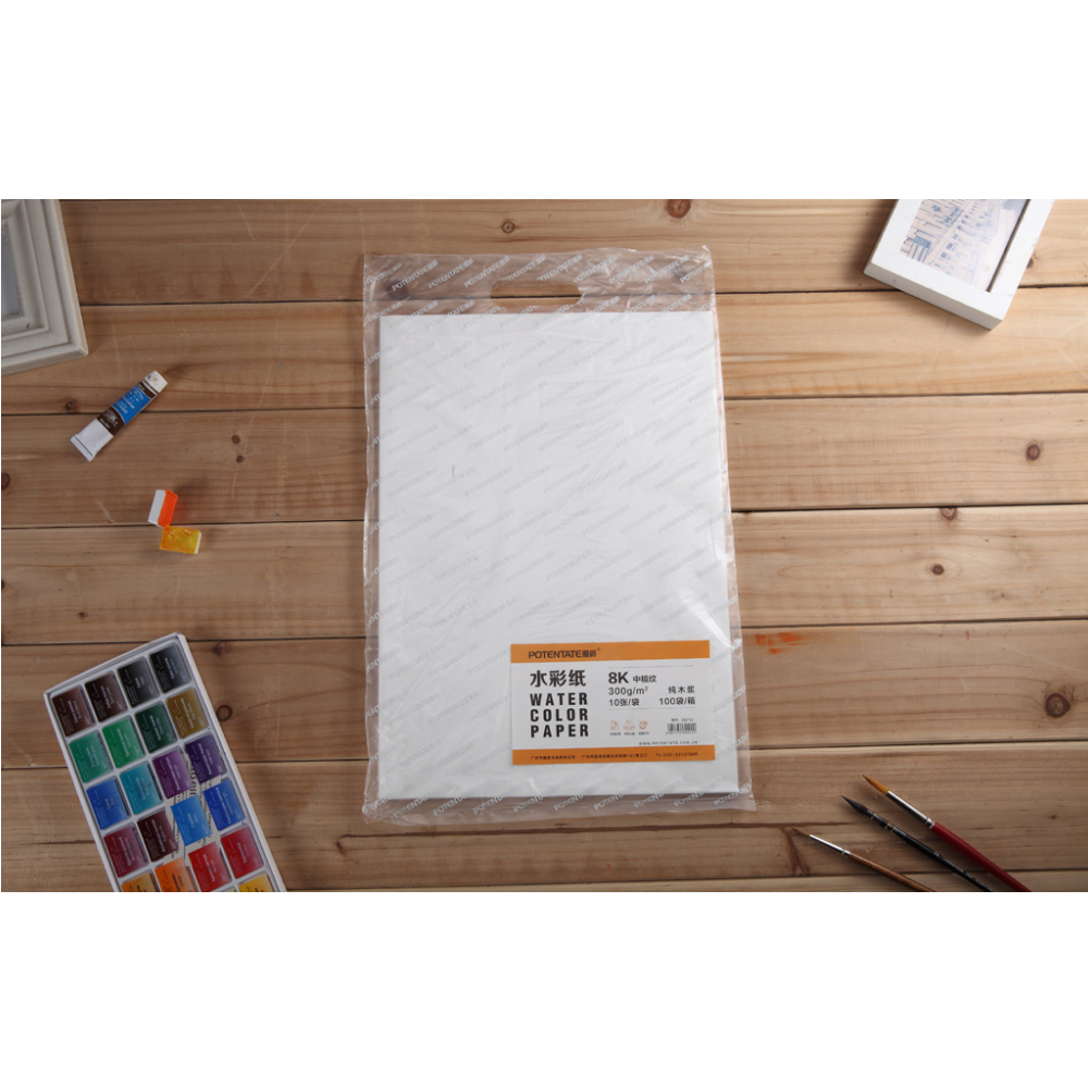 Бумага для акварели "Potentate", целлюлоза, холодный пресс, 27х39 см