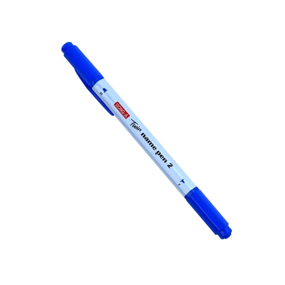 Маркер перманентный "Twin Name Pen", двусторонний, синий