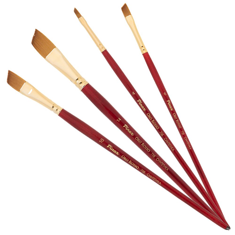 Кисть для рисования "Pinax Oro Rosso" синтетика, скошенная