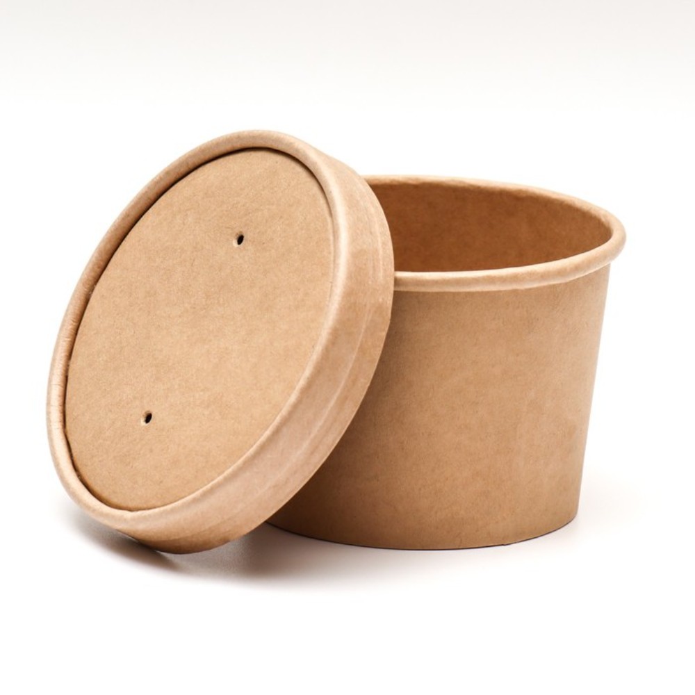 Контейнер бумажный для супа с крышкой, 520 мл, 50 шт/упак