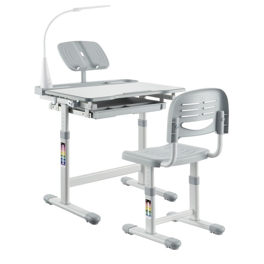 Комплект растущей мебели Fundesk "Bellissima": парта, стул, подставка для книг, лампа