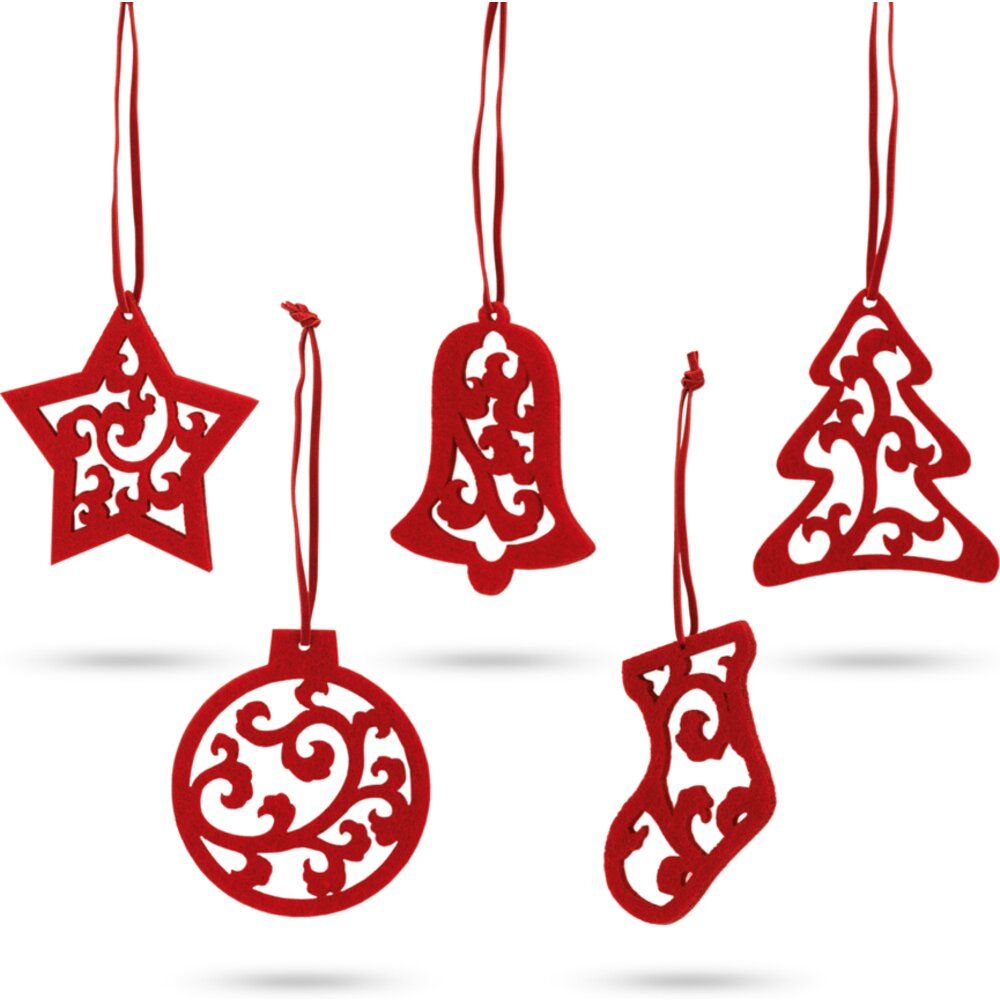 Набор новогодних игрушек "Jubany", 5 шт, красный