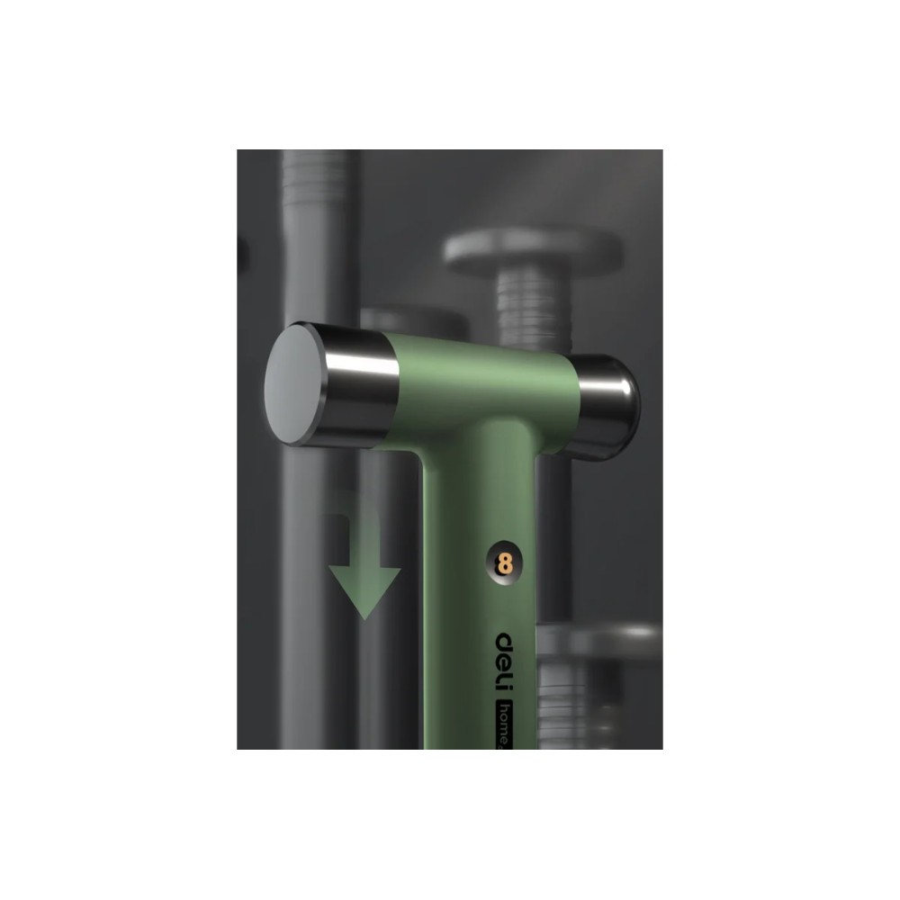 Молоток Deli HS EHT7008L, 0,25 кг, Soft Touch, зеленый - 4