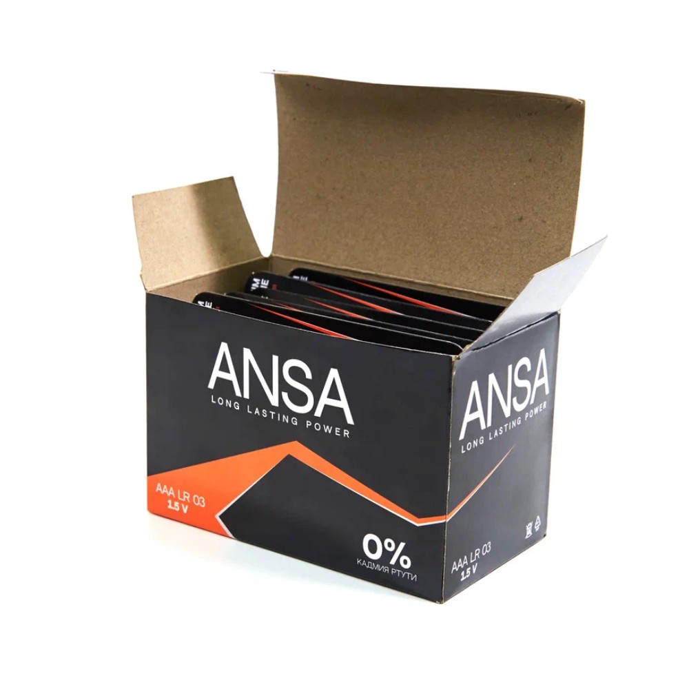 Батарейки алкалиновые ANSA "V LR03/BL-4 (AAA)", 12 блоков x4 шт,  щелочные - 7