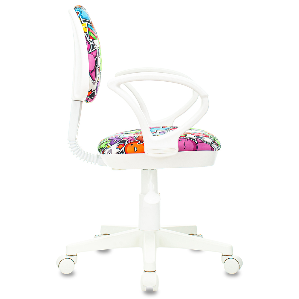 Кресло для детей "Бюрократ KD-3/WH/ARM", пластик белый, мультиколор маскарад - 3