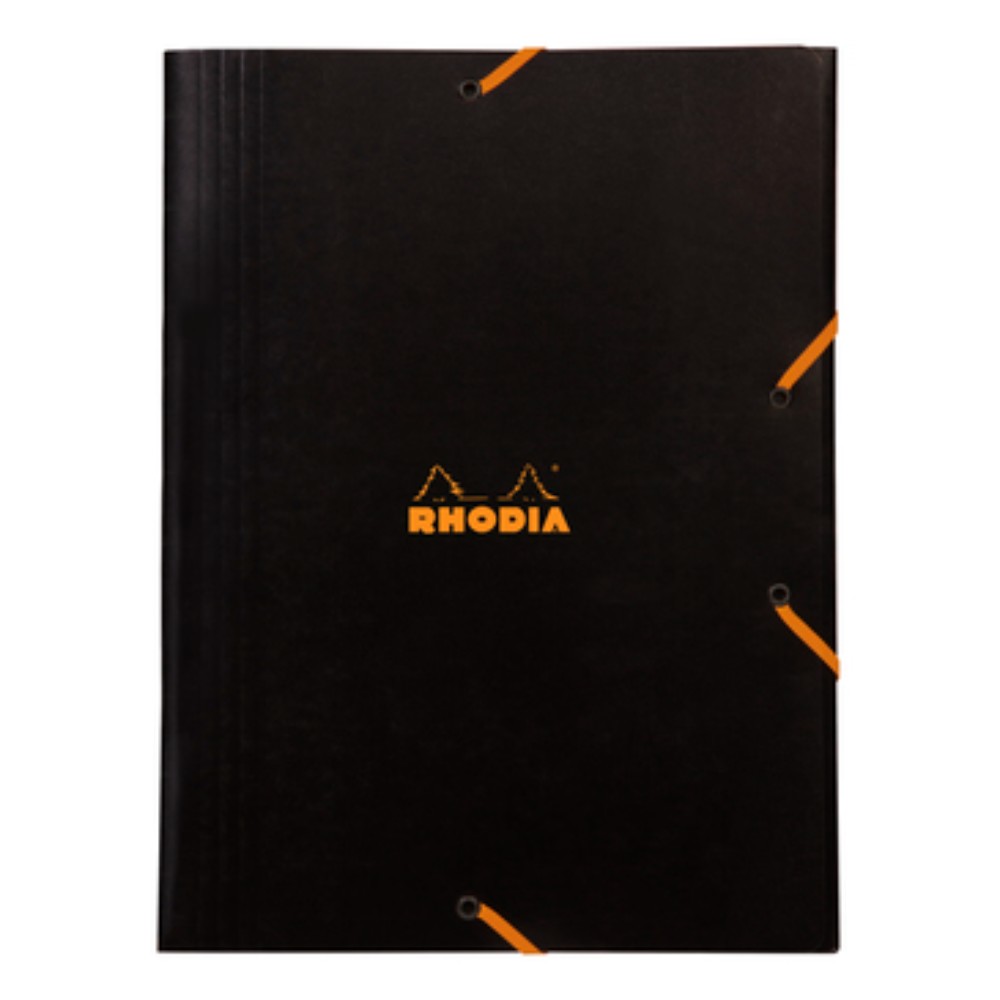 Папка на резинках "Rhodia", A4, 15 мм, картон, черный