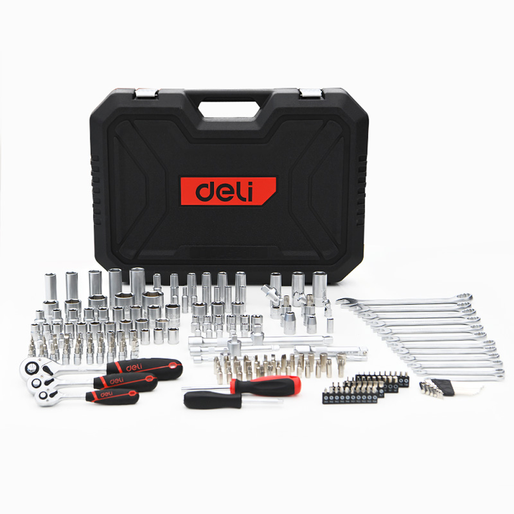 Набор инструмента 1/4", 3/8", 1/2" Deli RS EDQ45216, 216 предметов