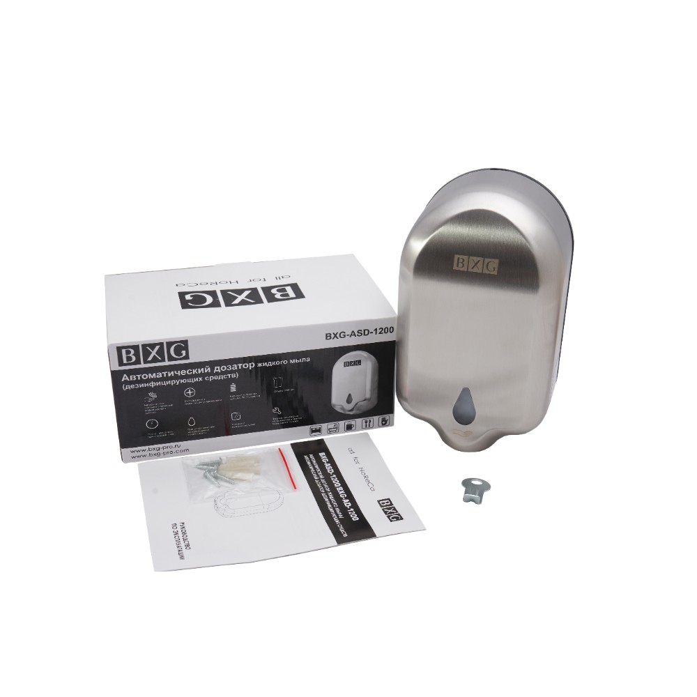 Диспенсер для мыла жидкого "BXG-ASD-1200", серебристый - 6