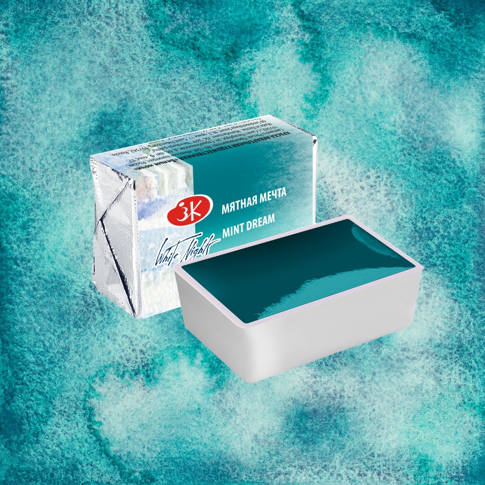 Краски акварельные "Белые ночи", 776 мятная мечта, кювета - 6