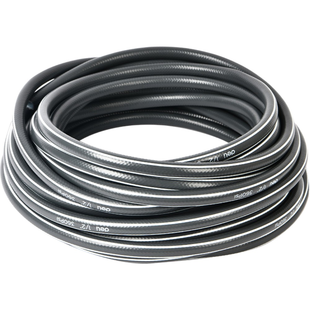 Шланг поливочный армированный четырёхслойный Deli GS EDL8072-15, 1/2", ПВХ, 15 м, серый
