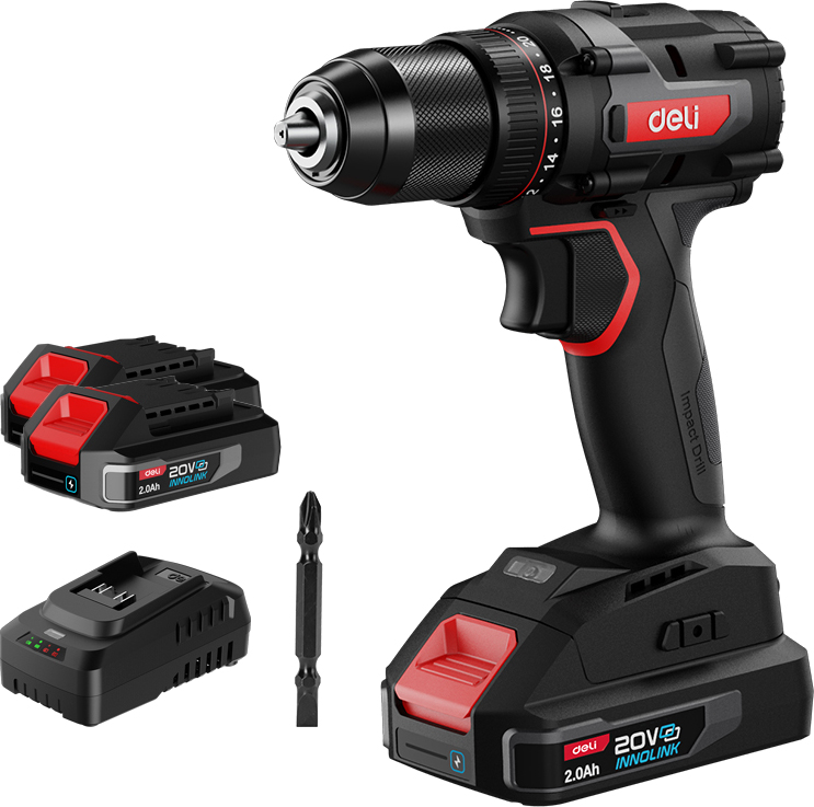 Аккумуляторная дрель-шуруповерт Deli RS EDE-DZ20-2D2 20 В, 70 Нм, 2 АКБ, 2 Ач, сумка