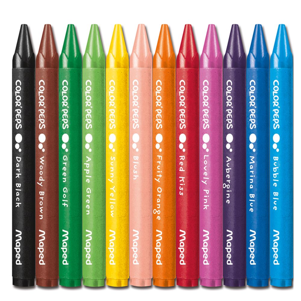 Мелки восковые Maped "Wax Crayons", 12 цветов, ассорти - 2