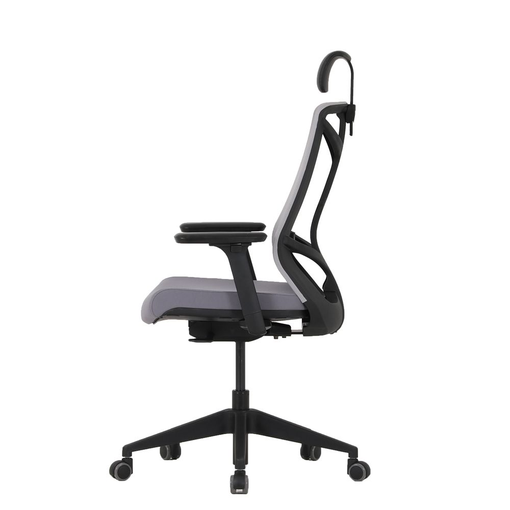 Кресло для руководителя "Nature II Slider", каркас черный, ткань, пластик, серый