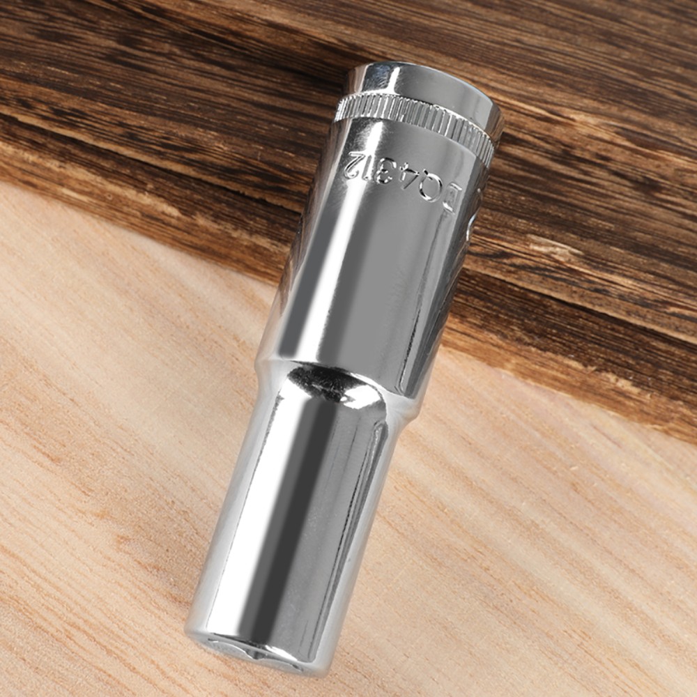 Головка торцевая шестигранная Deli YS EDQ4312 1/2", 12 мм, глубокая, серебристый - 3