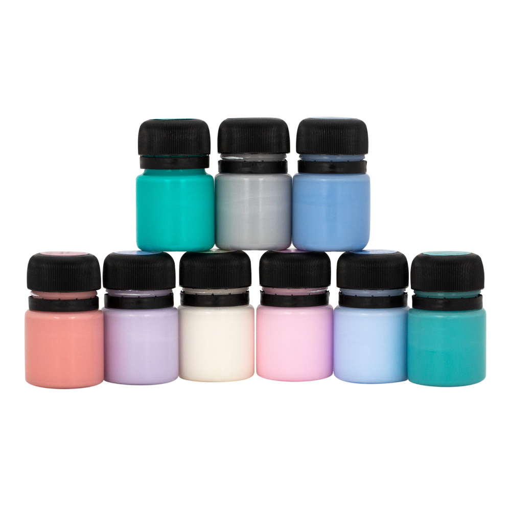 Краска акриловая матовая "Декола романтик", набор 9 цветов, 20 мл, банки - 6