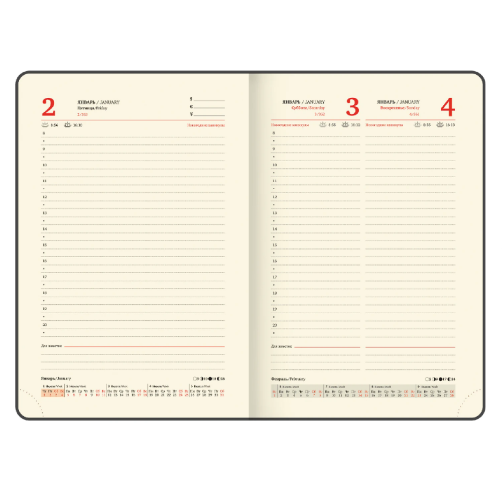 Ежедневник датированный "Accent", А5 , 336 страниц, серый, 2026 - 9