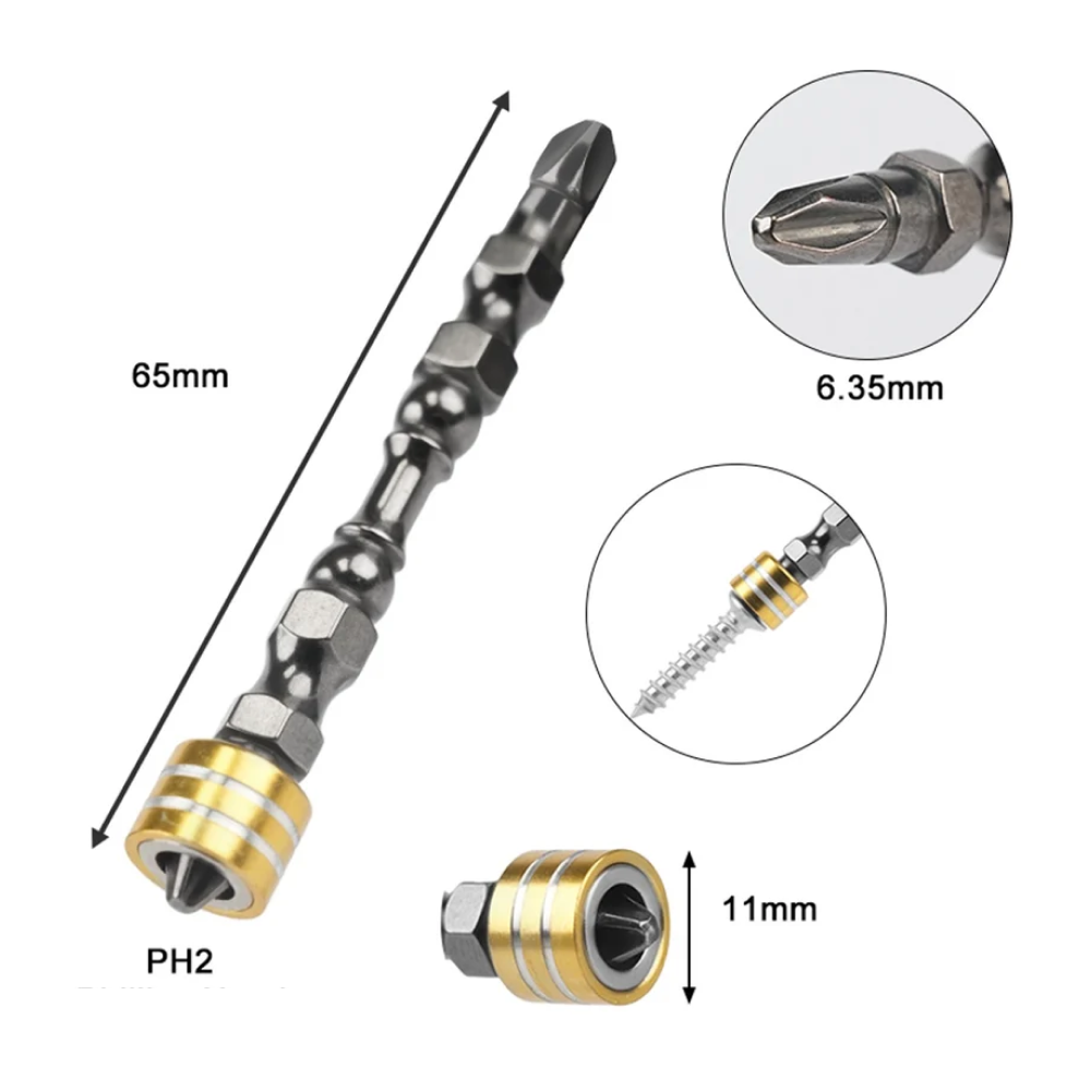 Бита Deli YS EDL255065, с ограничителем, 10 шт., PH2 x 65 мм, для ГКЛ - 5