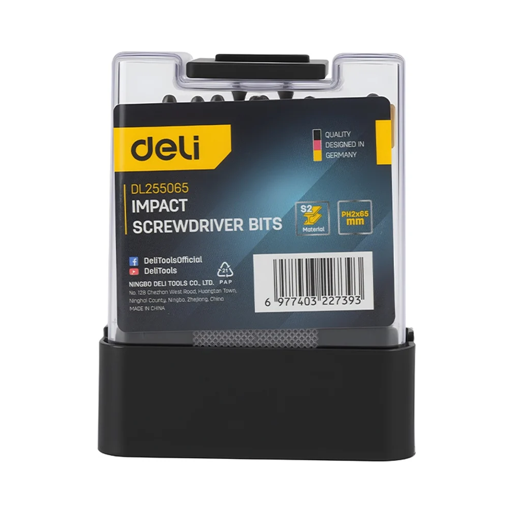 Бита Deli YS EDL255065, с ограничителем, 10 шт., PH2 x 65 мм, для ГКЛ - 12