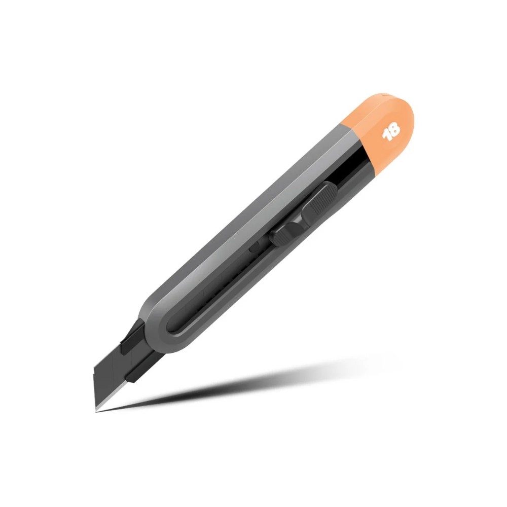 Нож строительный Deli HS HT4018C, 18мм, Soft Touch, оранжевый