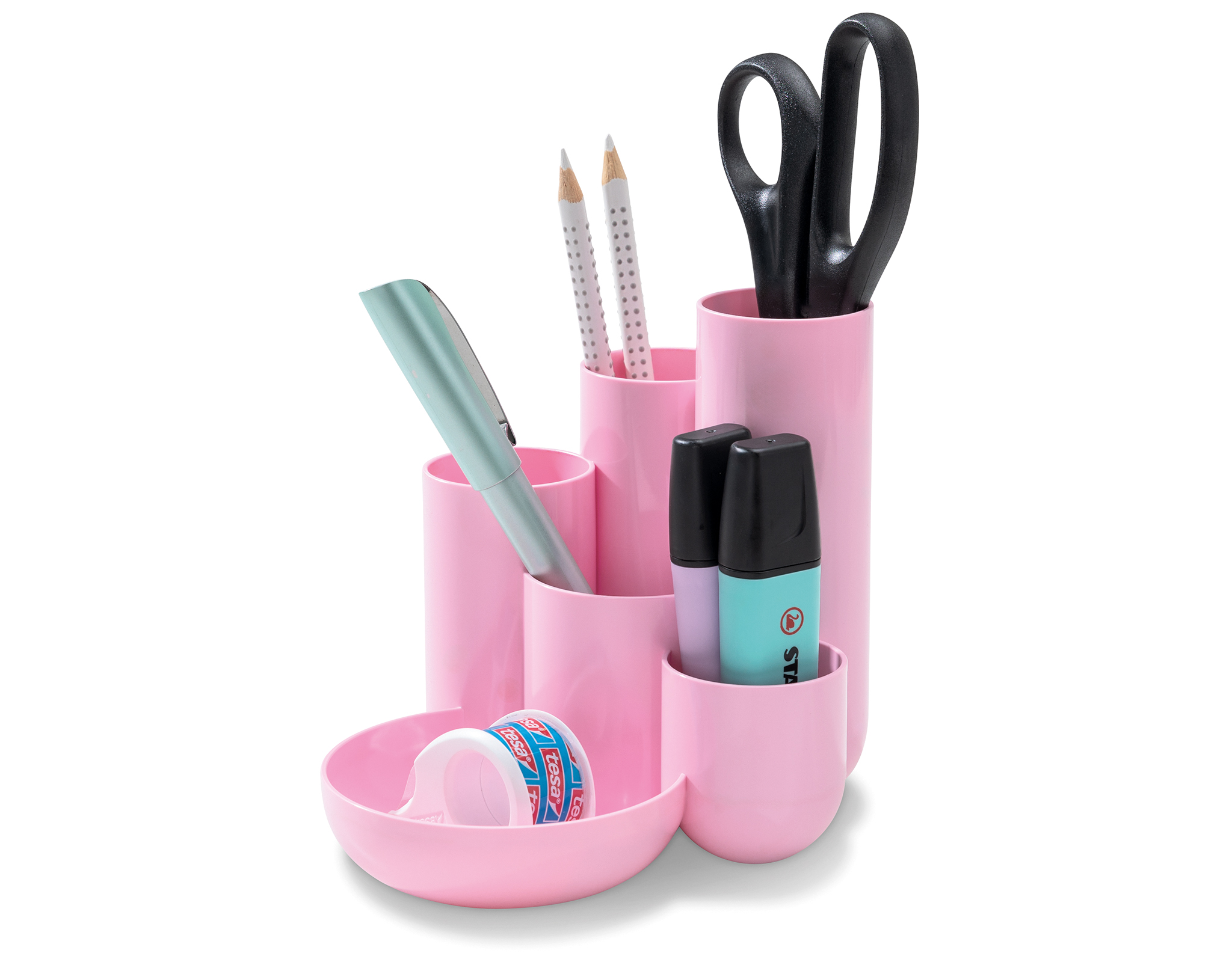 Подставка для канцелярский мелочей "Campus", пластик, розовый пастель - 2