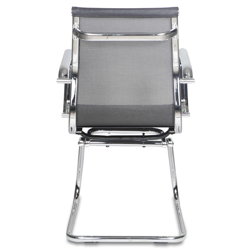 Кресло на полозьях "Бюрократ Ch-993-Low-V", сетка, черный, металл хром - 3