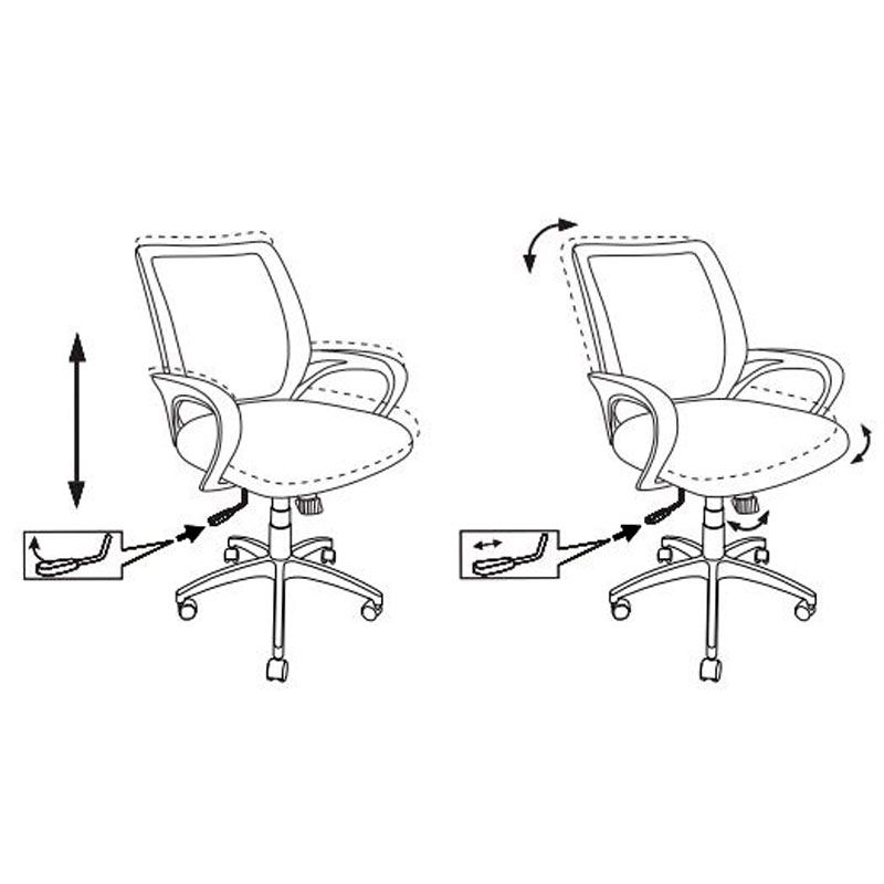 Кресло д/персонала Бюрократ "CH-695NSL", ткань, хром, темно-серый, черный  - 6