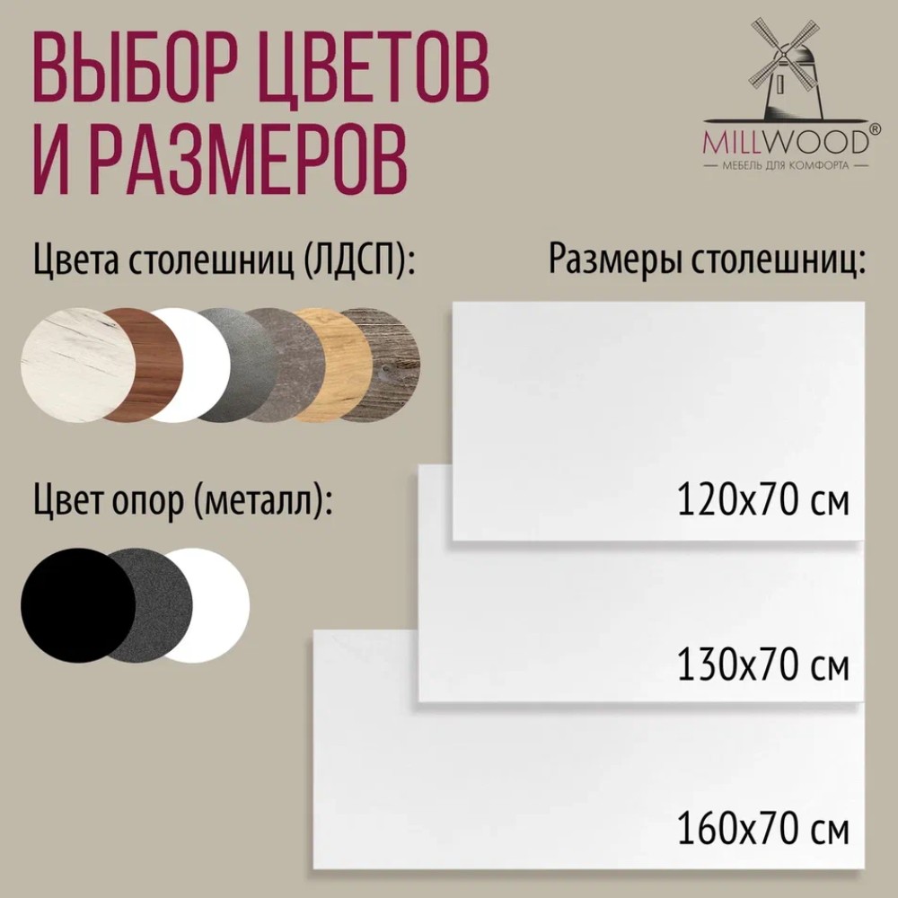 Стол письменный Millwood Лофт Сиэтл (ДТ-5), 1300х700 мм, белый - 11