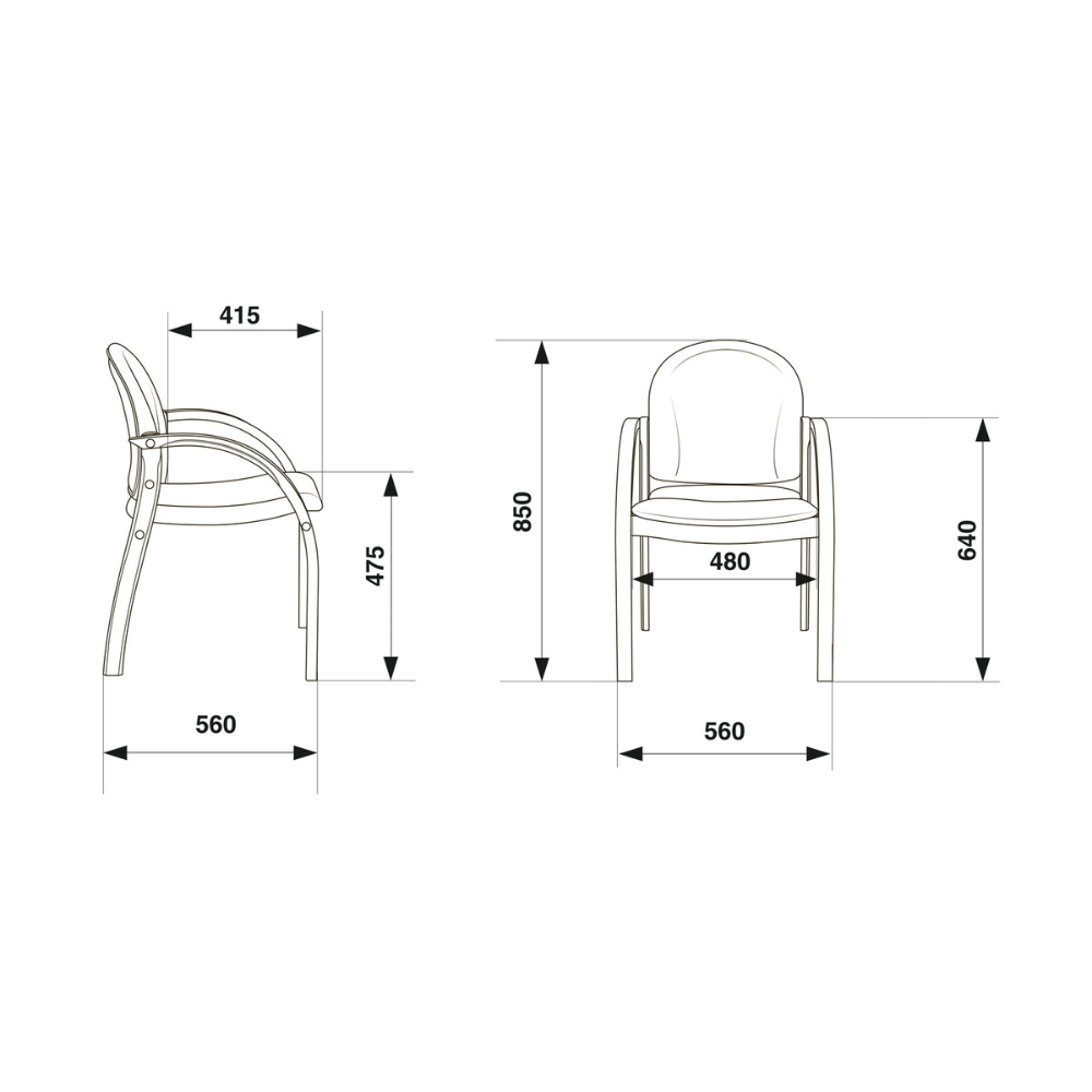 Стул Бюрократ "ДЖУНО", экокожа, черный, дерево - 5
